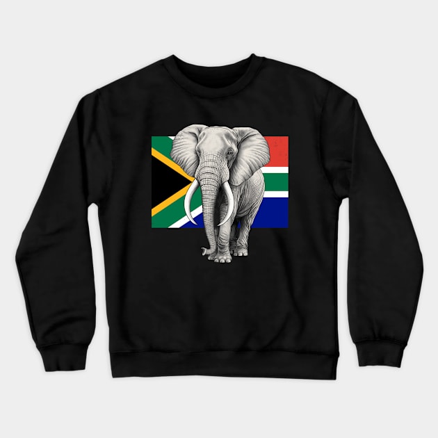 Elephant Flag of South Africa Crewneck Sweatshirt by NicGrayTees